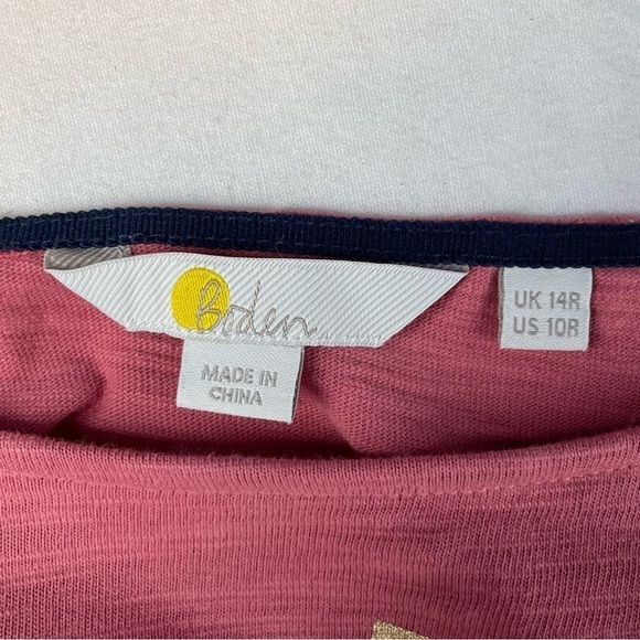 Boden dare you Jersey Short Sleeve Shirt Dress in Pink Gold Print‎ Size 10 R - Picture 4 of 6